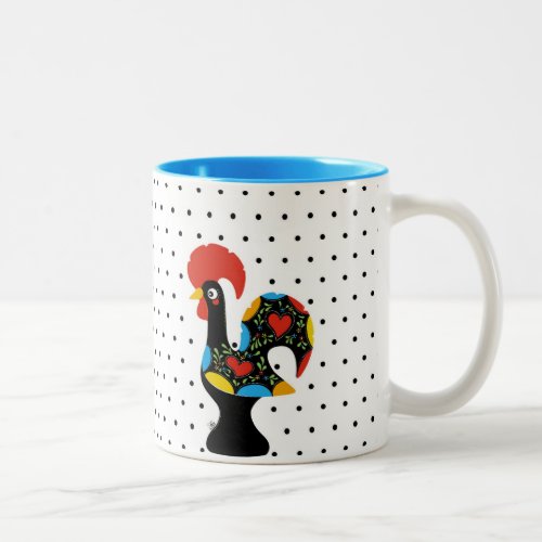 Famous Rooster of Barcelos Nr 09 _ Polka Dots Two_Tone Coffee Mug