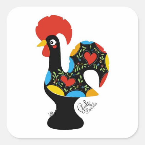 Famous Rooster of Barcelos Nr 09 Square Sticker