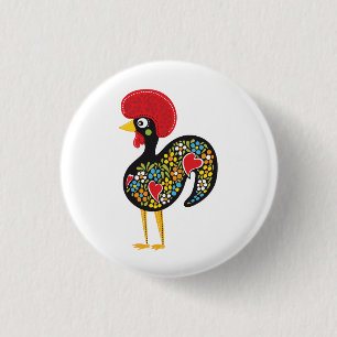 Famous Rooster of Barcelos Portugal Nr. 07 Button