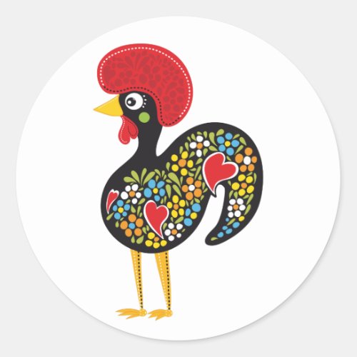 Famous Rooster of Barcelos Portugal Nr 07 Classic Round Sticker