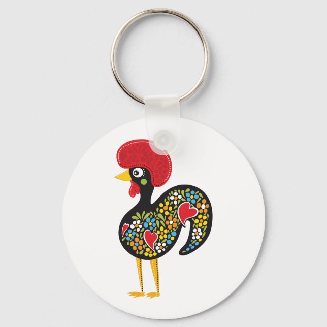 Famous Rooster of Barcelos Portugal Nr. 07 Keychain (Front)