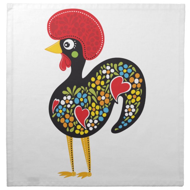 Famous Rooster of Barcelos Portugal Nr. 07 Napkin (Front)