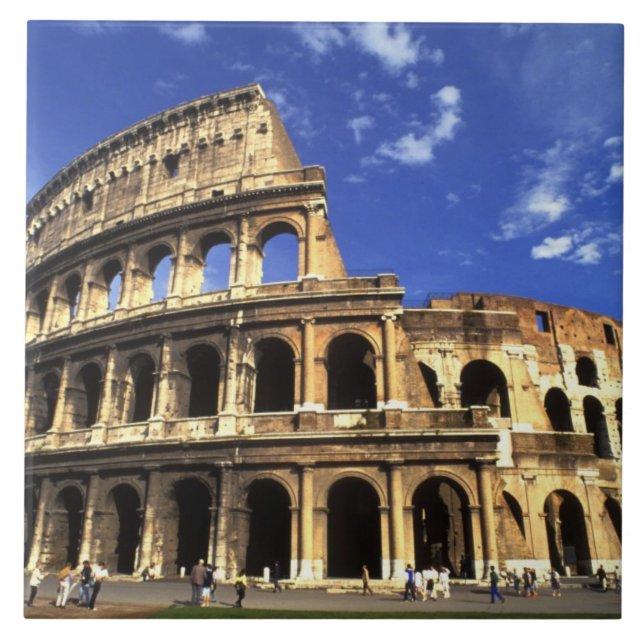 Famous ruins of the Coliseum in Rome Italy Ceramic Tile (Front)