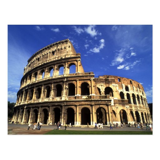 Famous ruins of the Coliseum in Rome Italy Postcard | Zazzle