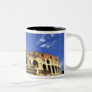 Famous ruins of the Coliseum in Rome Italy Two-Tone Coffee Mug