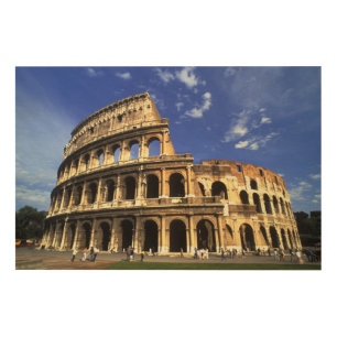 Famous ruins of the Coliseum in Rome Italy Wood Wall Art
