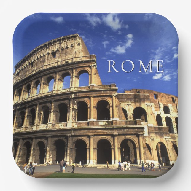 Famous Ruins of the Coliseum | Rome Italy Paper Plates (Front)