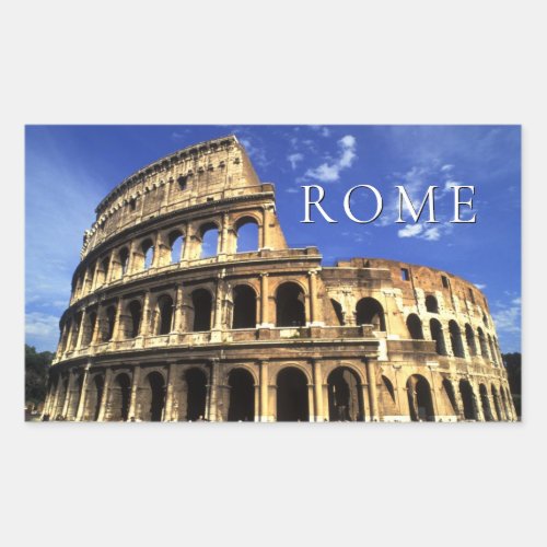 Famous Ruins of the Coliseum  Rome Italy Rectangular Sticker