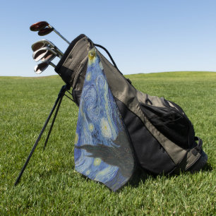 Famous Starry Night & Van Gogh / vintage art  Golf Towel