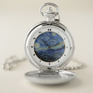 Famous Starry Night & Van Gogh /vintage Art Pocket Watch