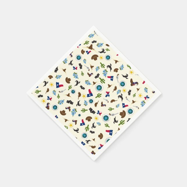 Famous Texas items- the lone star state Paper Napkins (Corner)