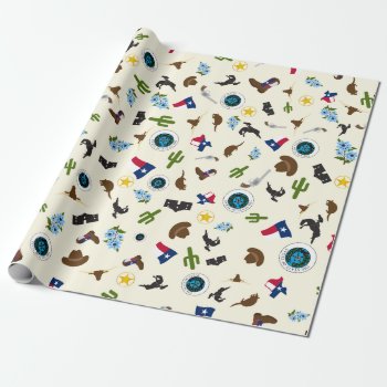 Famous Texas Items- The Lone Star State Wrapping Paper by Bloemmie29 at Zazzle