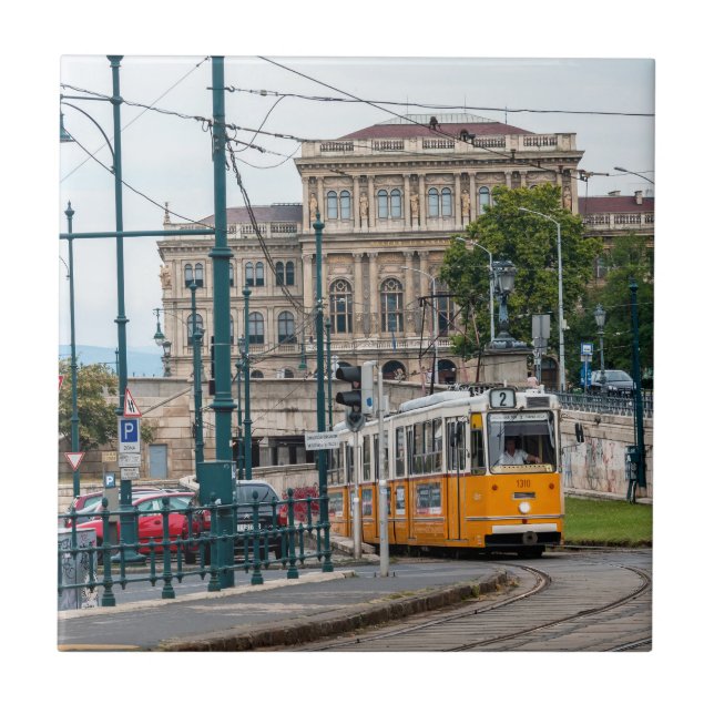Famous Tramway two in Budapest, Hungary Ceramic Tile (Front)