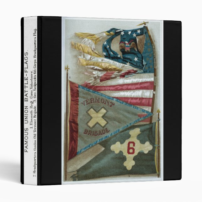 Famous Union Battle Flags - Plate 1 - 3 Ring Binder (Front/Spine)