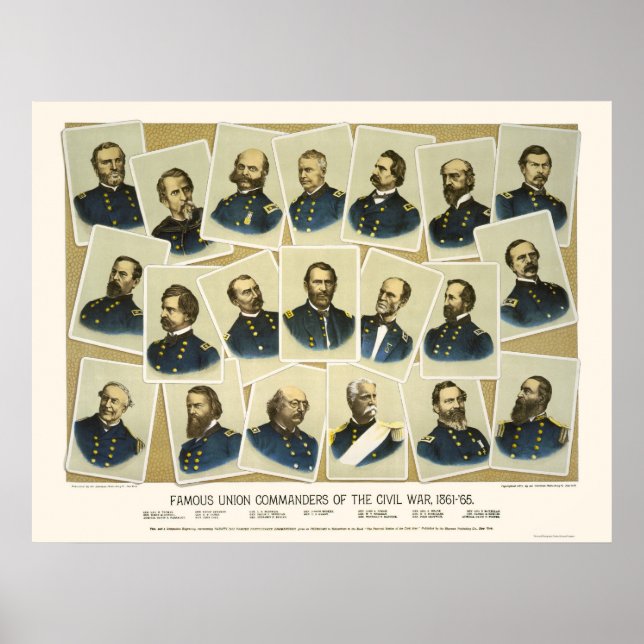 Famous Union Commanders 1884 Poster (Front)
