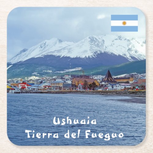 Famous Ushuaia _ Tierra del Fuego Argentina Square Paper Coaster