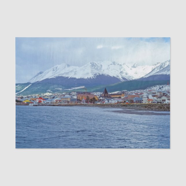 Famous Ushuaia - Tierra del Fuego, Argentina Tissue Paper (Front)