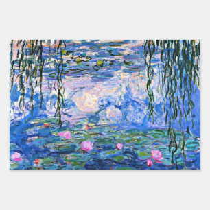Famous Water-Lilies art by Claude Monet Wrapping Paper Sheets