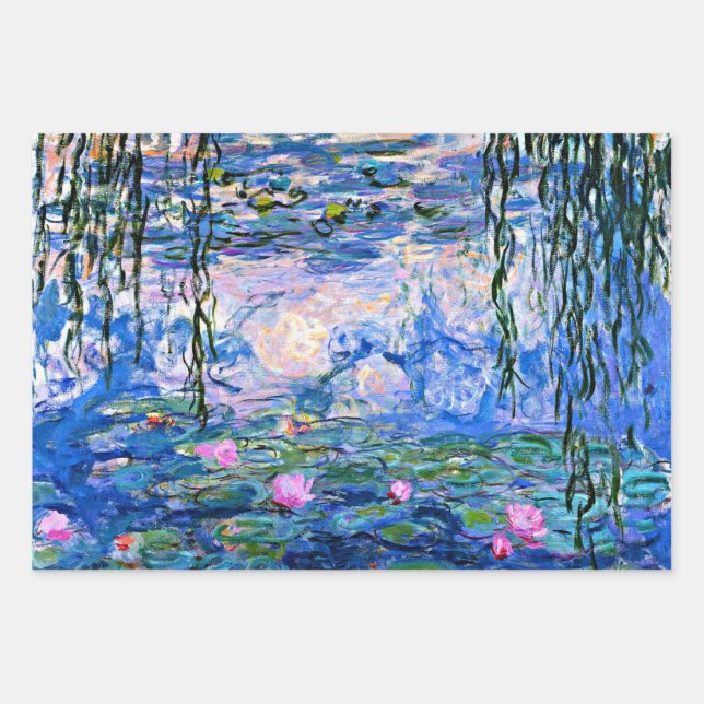 Famous Water-Lilies art by Claude Monet Wrapping Paper Sheets (Front 3)