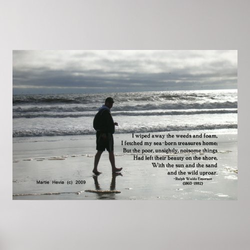 Famous Words Treasures _ Walk On Beach _ Poster
