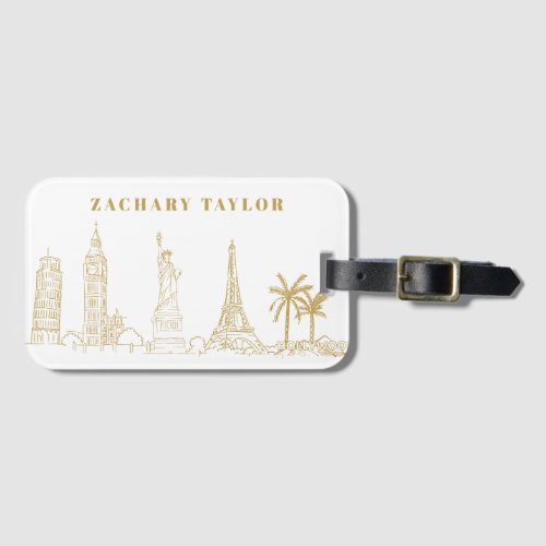 Famous World Landmarks  Travel Luggage Tag