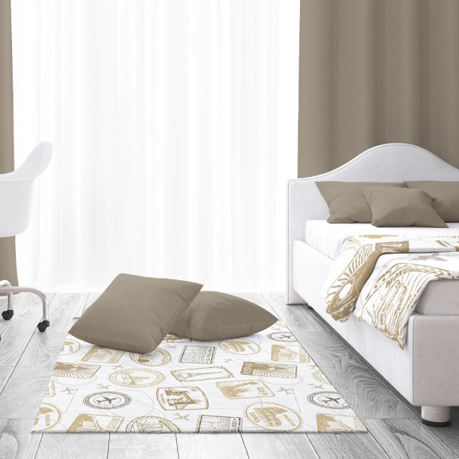 Famous World Landmarks World Traveler Pattern  Rug (Creator Uploaded)