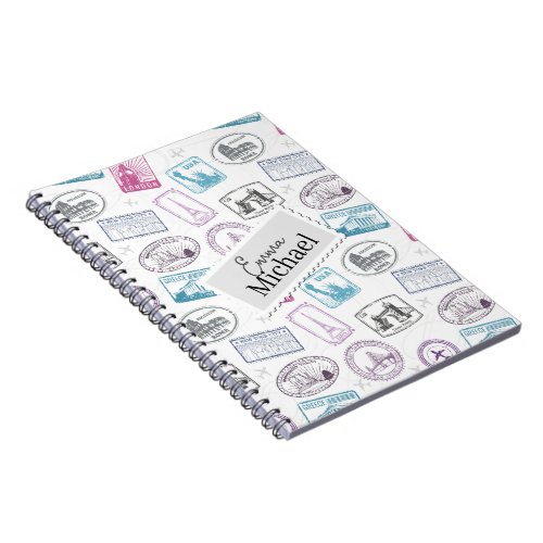  Famous world monuments seamless pattern Notebook