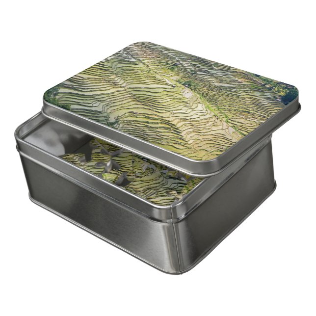 Famous yuanyang Rice Terraces - Yunnan, China Jigsaw Puzzle (Lid Open)