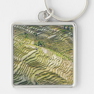 Famous yuanyang Rice Terraces - Yunnan, China Keychain