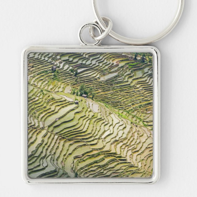 Famous yuanyang Rice Terraces - Yunnan, China Keychain (Front)