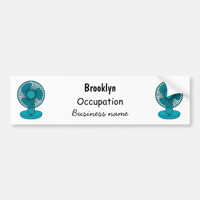 Fan cartoon illustration bumper sticker | Zazzle