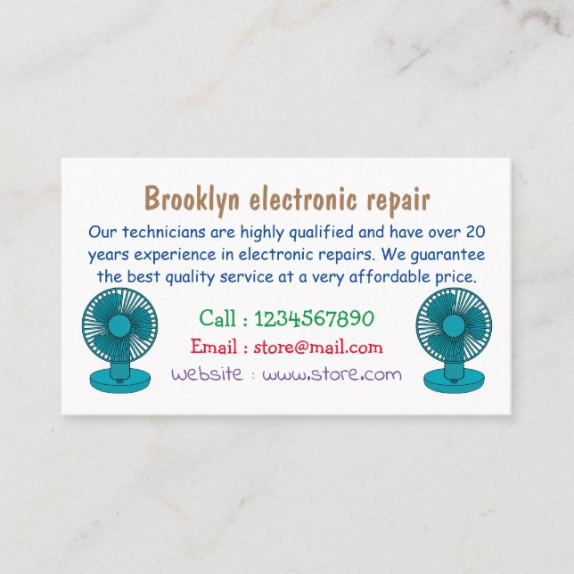 Fan cartoon illustration business card (Front)