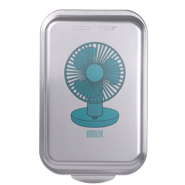Fan cartoon illustration  cake pan (Front Vertical)