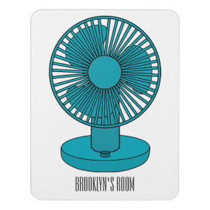 Fan cartoon illustration  door sign