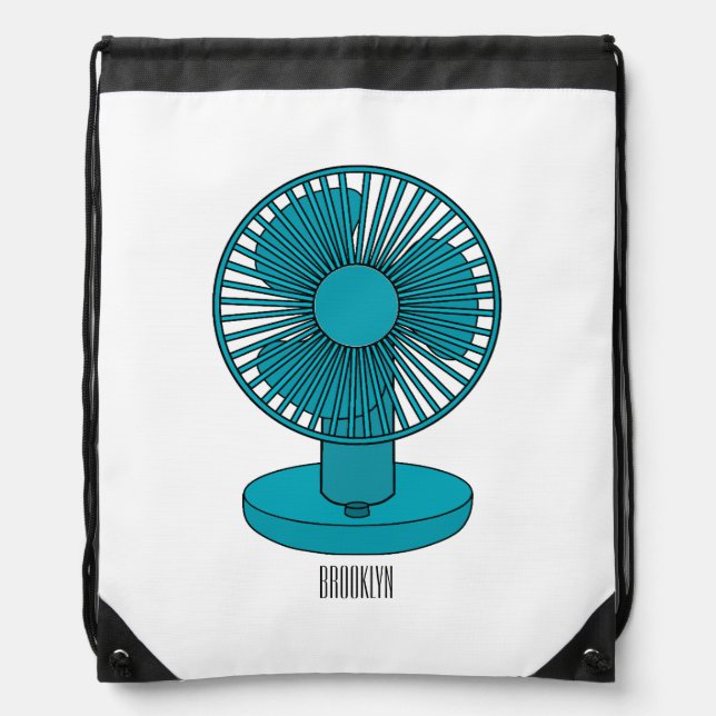 Fan cartoon illustration  drawstring bag (Front)