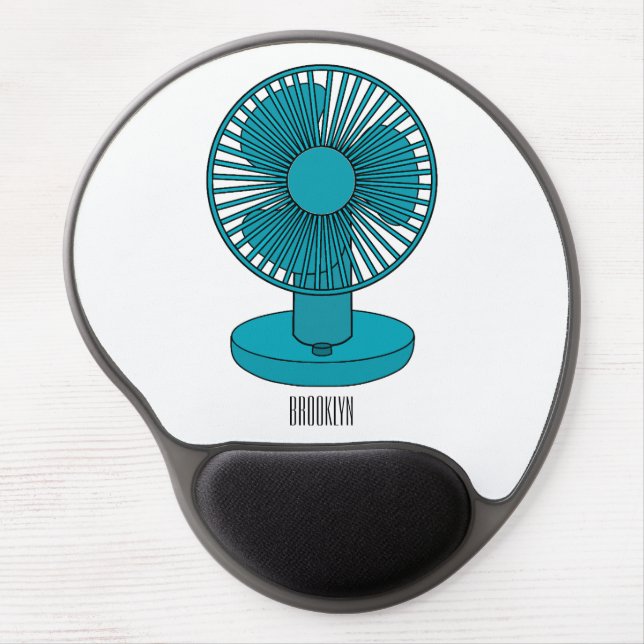 Fan cartoon illustration  gel mouse pad (Front)