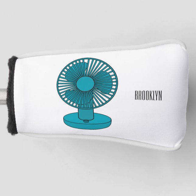 Fan cartoon illustration  golf head cover (Front)