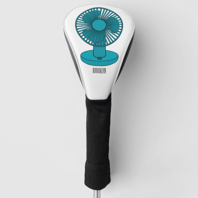 Fan cartoon illustration  golf head cover (Front)