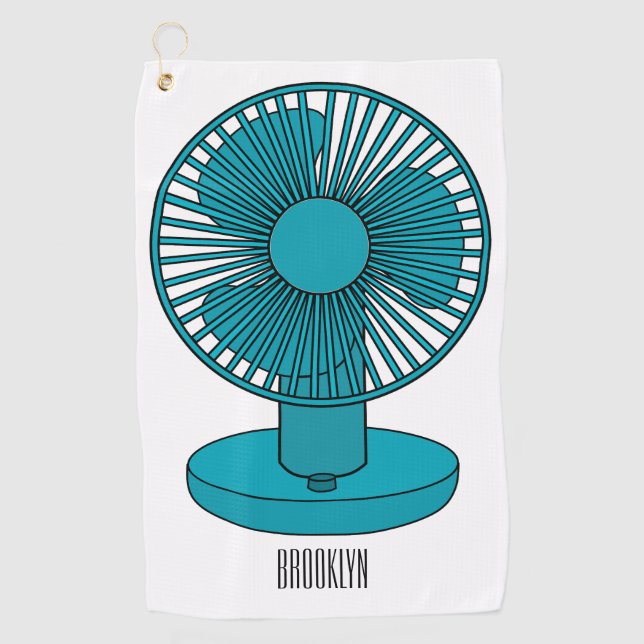 Fan cartoon illustration  golf towel (Front)
