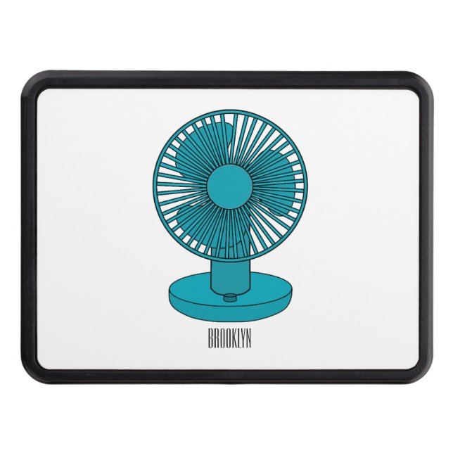Fan cartoon illustration  hitch cover (Front)