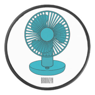 Fan cartoon illustration hockey puck