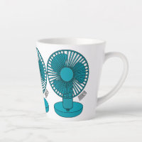 Fan cartoon illustration  latte mug