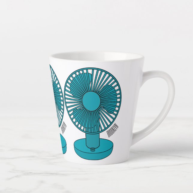 Fan cartoon illustration  latte mug (Right)
