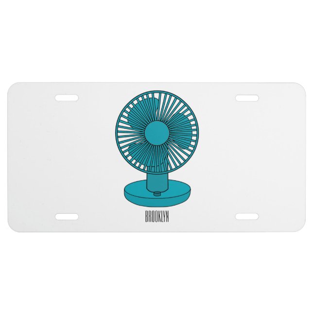 Fan cartoon illustration  license plate (Front)