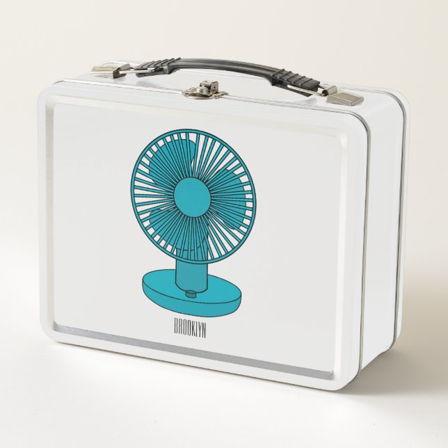 Fan cartoon illustration  metal lunch box (Front)
