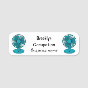 Fan cartoon illustration name tag