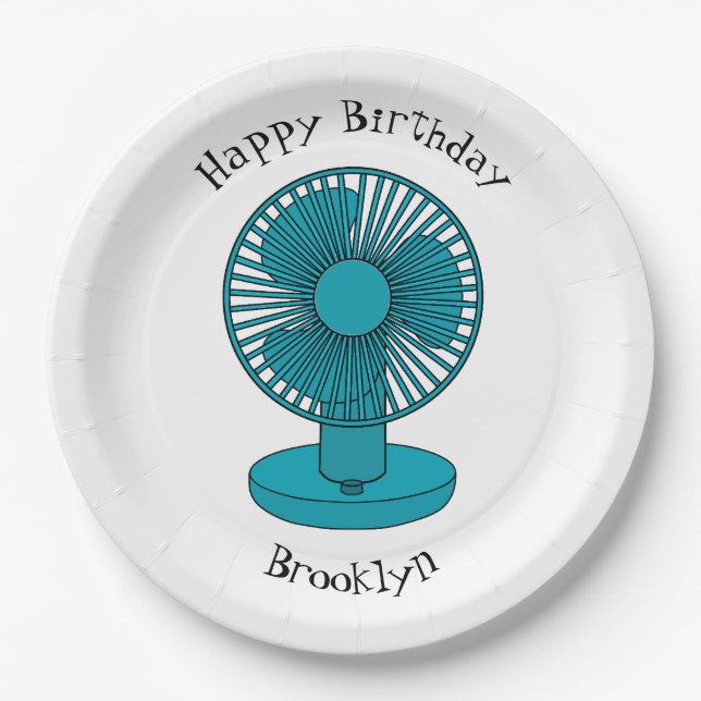Fan cartoon illustration paper plates (Front)