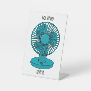 Fan cartoon illustration  pedestal sign