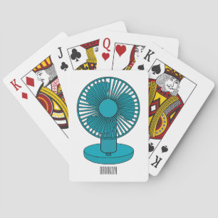 Fan cartoon illustration  poker cards