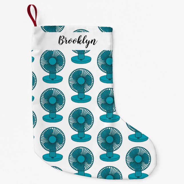 Fan cartoon illustration small christmas stocking (Front)